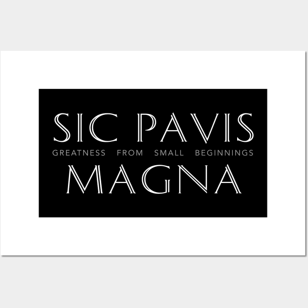 Latin Inspirational Quote: Sic Pavis Magna (Greatness From Small Beginnings) Wall Art by Elvdant